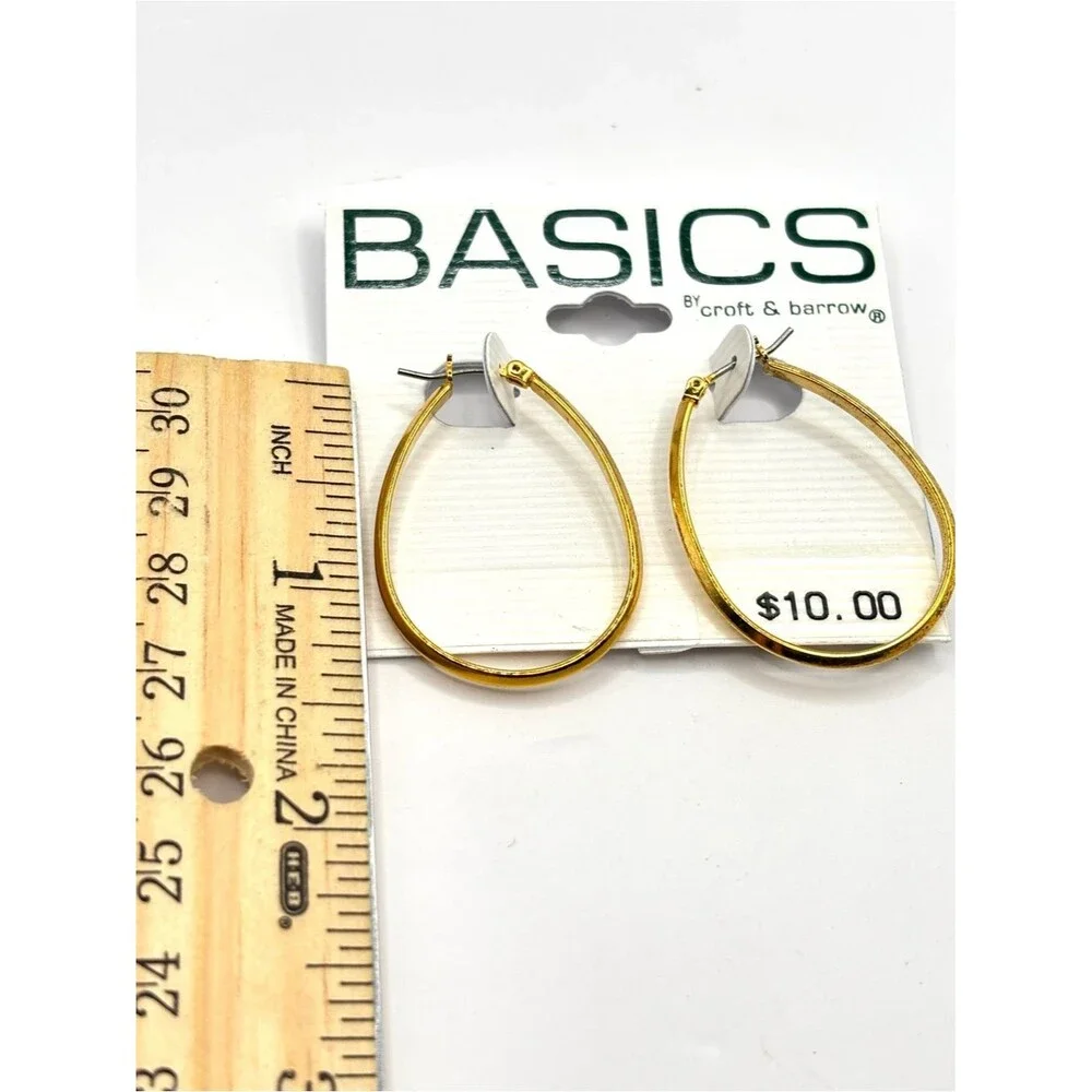 Croft & Barrow Gold-Tone Hoop, Twisted Drop and Rose Pearl Earring Bundle